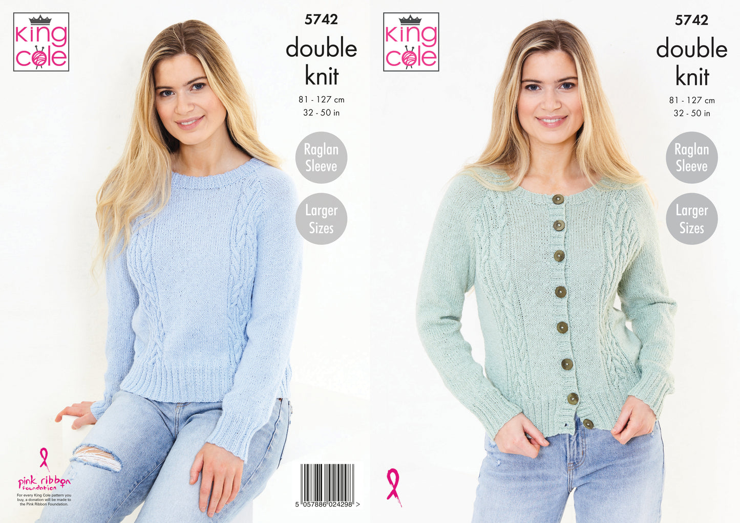 King Cole Subtle Drifter DK Pattern - 5742 Cardigan and Sweater