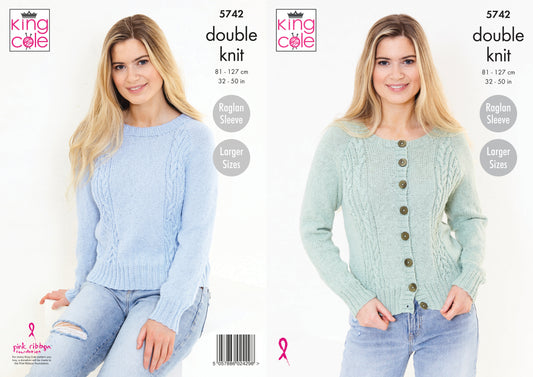 King Cole Subtle Drifter DK Pattern - 5742 Cardigan and Sweater No