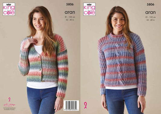 King Cole Acorn Pattern 5806 - Sweater and Cardigan