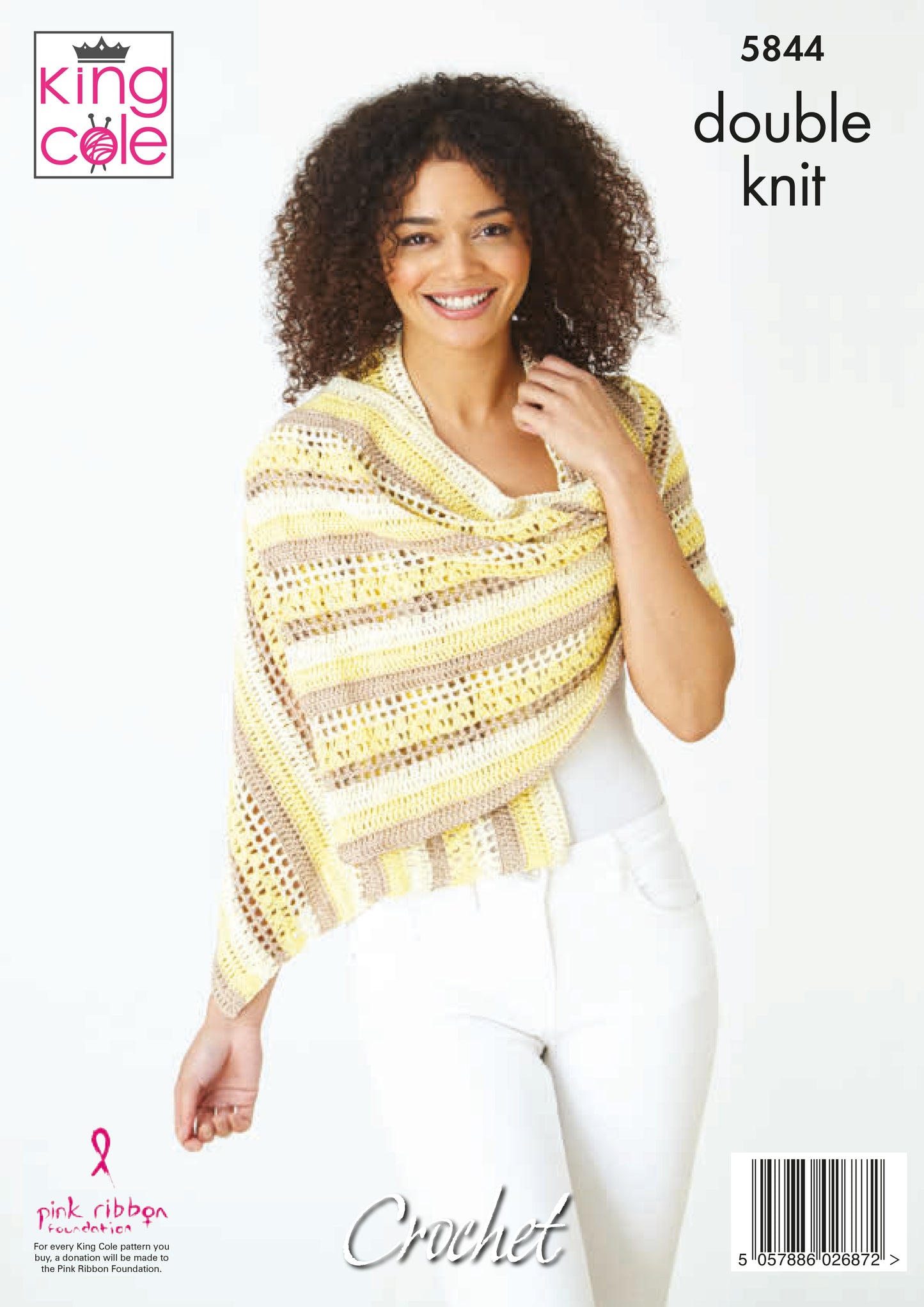King Cole Cottonsmooth DK Pattern - 5844 Crocheted Shawls