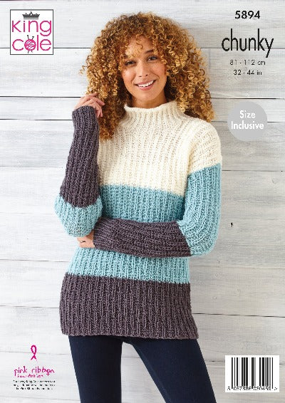 Chunky Cardigan and Sweater Pattern in King Cole Wildwood - 5894