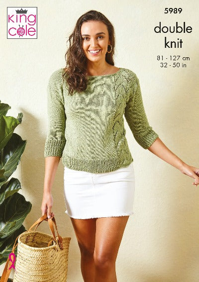 Sweater and Summer Top in King Cole Linendale DK - Pattern 5989