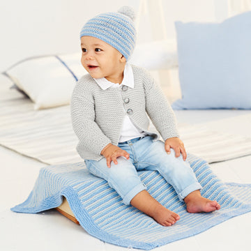 Stylecraft Bambino DK Pattern 9530 - Cardigan, Blanket & Hat