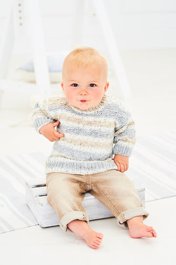 Stylecraft Bambino Prints sweater & cardigan pattern 9744