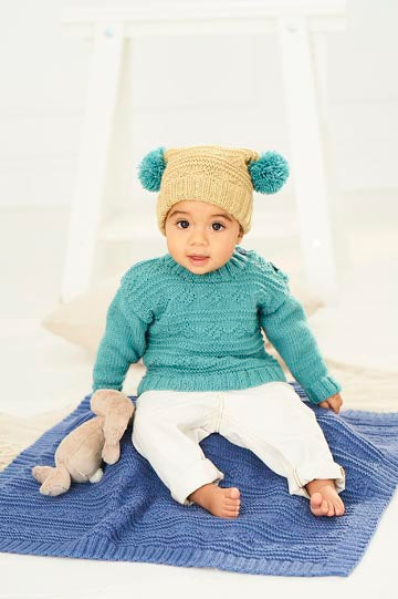 Stylecraft Bambino DK Pattern 9761 - Sweater, Hat and Blanket