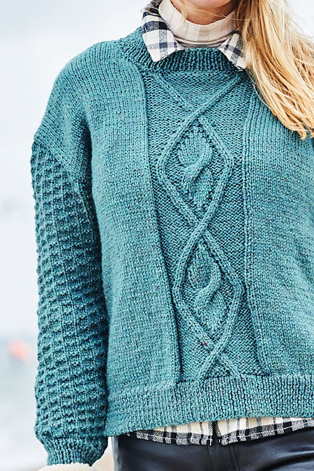 Stylecraft Highland Heathers Aran Pattern - 9874 Sweater and Slipover