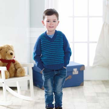 West Yorkshire Spinners 4 Ply Boy's Sweater Knitting Pattern in Bo Peep