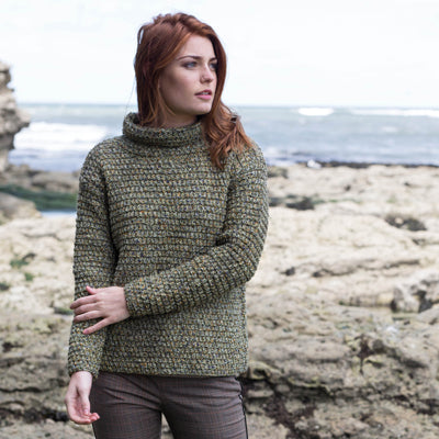 West Yorkshire Spinners Women's Sweater Knitting Pattern in The Croft Shetland Tweed Aran