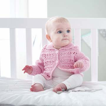 West Yorkshire Spinners 4 Ply Baby Cardigan Knitting Pattern in Bo Peep