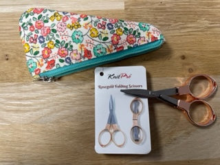 Knit Pro Rose Gold Scissors in Floral Case