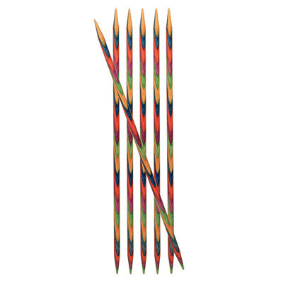 KnitPro Multicoloured Symfonie 15cm Double Pointed Needles, Set of 6, for Knitting