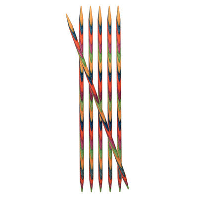 KnitPro Multicoloured Symfonie 20cm Double Pointed Needles, Set of 6, for Knitting