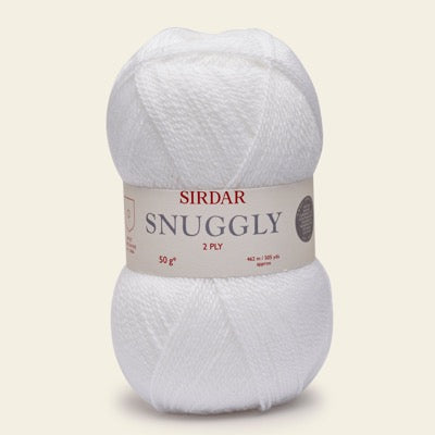 Ball of Sirdar Snuggly 2 Ply Yarn in shade White 251