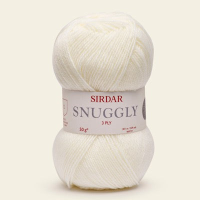 Ball of Sirdar Snuggly 3 Ply Yarn in shade Cream 303