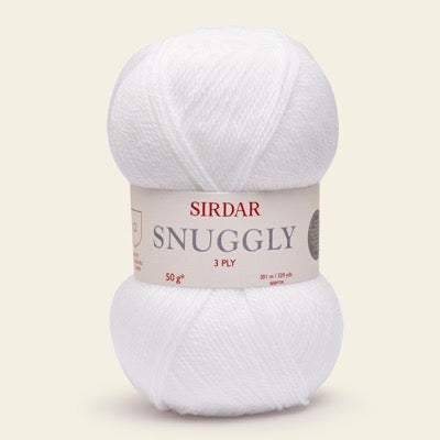 Ball of Sirdar Snuggly 3 Ply in shade White 251